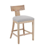 Christopher Knight Home® - Noble House - - 27" Counter Stools Set Of 2, Upholstered Counter Height Bar Stools With Solid Rubber Wood Frame, Backrest, Footrest, Armless Barstools For Home Bar, Kitchen Counter, Pebble Linen & Natural