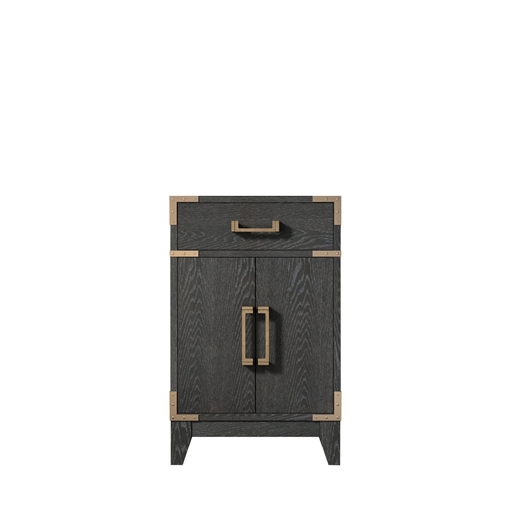 English Elm Black Oak Single-Sink Vanity 20" W With Soft-Close Door & Ample Storage For Modern Bathrooms B2731P260885