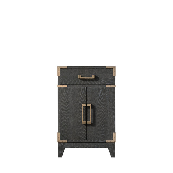 English Elm Black Oak Single-Sink Vanity 20" W With Soft-Close Door & Ample Storage For Modern Bathrooms B2731P260885