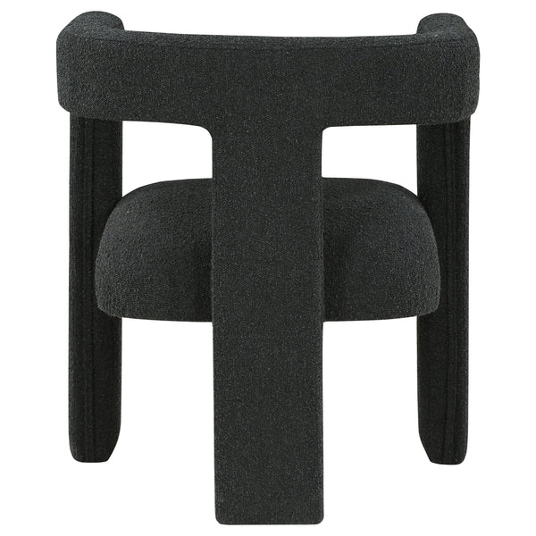 English Elm McKinley Bouclé Upholstered Accent Side Chair with Curved Silhouette and Plush Comfort for Modern Spaces Black B062P299948