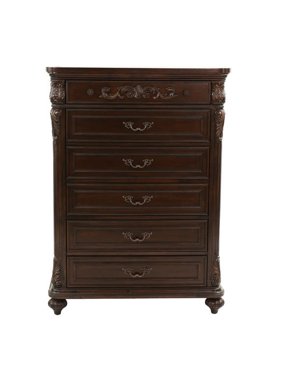 English Elm Antique Pine Chest of Drawers 38"x17"x53" Turned Legs Cherry Veneer Bedroom Storage Organizer B011P210738