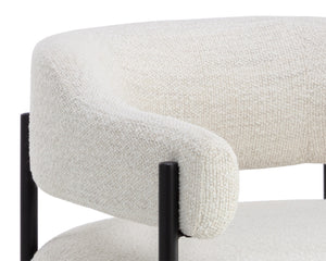 Sunpan Lola Lounge Chair - Contemporary Comfort with Elegant Curves and Matte Black Iron Frame Design Merino Pearl