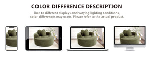 English Elm Round Cloud Sofa Bed Waffle Fabric Memory Foam Convertible Couch for Small Space Living Green W3224P492032