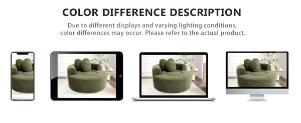 English Elm Round Cloud Sofa Bed Waffle Fabric Memory Foam Convertible Couch for Small Space Living Green W3224P492032
