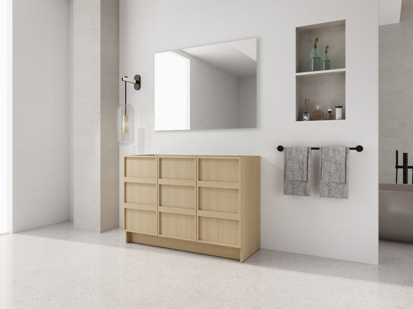 English Elm 48" Freestanding Bathroom Vanity Plywood Cabinet Dune Oak Soft-close Doors Modern W999P392901
