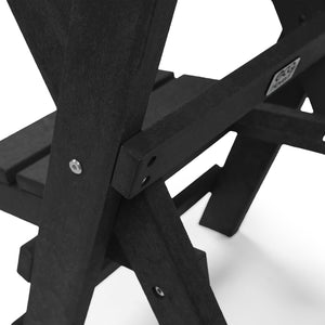 English Elm Coastal Bay Recycled Hdpe Folding Bistro Chair for Patio and Balcony Use Black B2745P409662