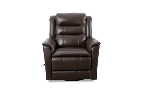 English Elm Man Wah Madrid Leather Swivel Recliner In Luxurious Chocolate – Modern Comfort & Style For Any Space B2707P311032