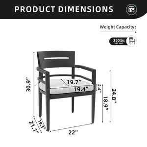English Elm Outdoor Patio Dining Chairs Set Of 4 - Durable Aluminum With Sunbrella Cushions For Ultimate Comfort W1886P163107
