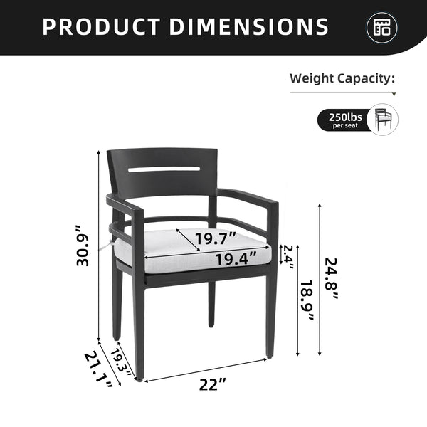 English Elm Outdoor Patio Dining Chairs Set Of 4 - Durable Aluminum With Sunbrella Cushions For Ultimate Comfort W1886P163107