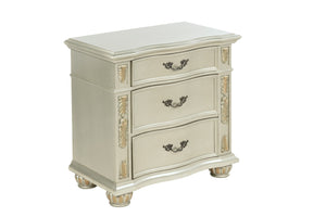 English Elm Lyon G07100-N Nightstand with Velvet-Lined Top Drawer, 3 Smooth-Glide Drawers, Ready-to-Use Wood Piece Champagne 36 L x 21 W x 33 H B078P301589