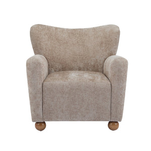 English Elm Christopher Knight Home® - Cozy Wingback Armchair with Plush Bouclé Upholstery, Solid Wood Legs, Timeless Elegant Comfort beige brown 32 L x 29.5 W x 26.75 H N776P293322B