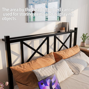 English Elm Queen Platform Bed with Rgb Led Underglow Storage Headboard and Usb Charging Ports W840P383354