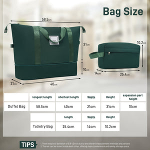 English Elm 6 Piece Hardshell Abs Travel Set with Spinner Wheels Combination Lock and Toiletry Bag Dark Green N732P391314M