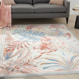 Nourison Pompeii PMP01 Machine Made Power-loomed Narrow Border Indoor Only Tropical  Rug Multicolor, Multicolor 70% Polypropylene,30% Polyester 99446882004