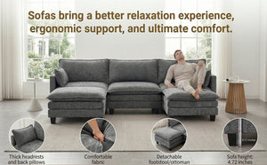 English Elm Modern Chenille Upholstered Loveseat with Usb Ports and Pockets for Compact Living Dark Grey W2519P486109
