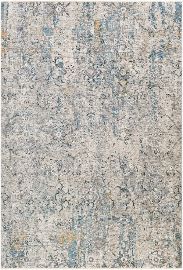 Livabliss Cardiff Machine Woven Polyester Area Rug with High Low Pile Texture for Living Rooms Light Gray, Cha 6'7" x 9'6" CDF2300-6796