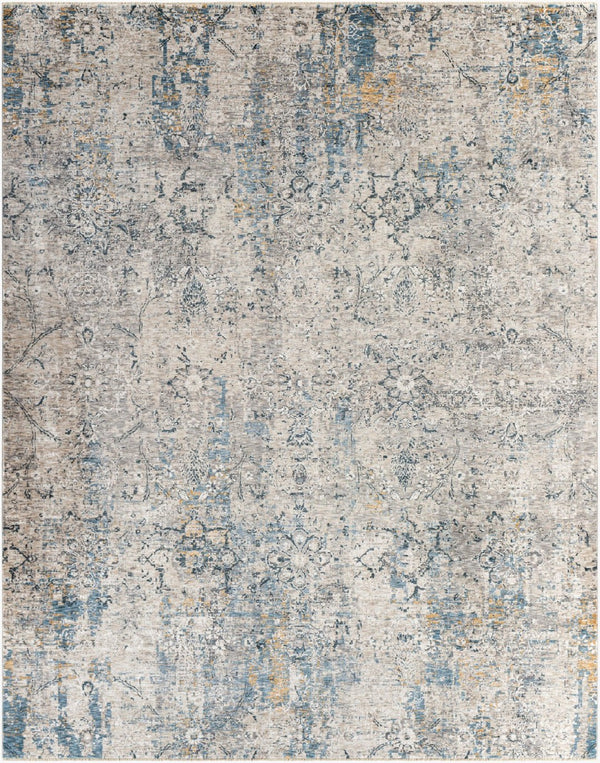 Livabliss Cardiff Machine Woven Polyester Area Rug with High Low Pile Texture for Living Rooms Light Gray, Cha 7'10" x 10'2" CDF2300-710103