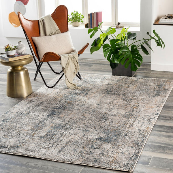 Livabliss Cardiff Machine Woven Polyester Area Rug with High Low Texture for Large Living Spaces Light Gray, Cha 6'7" x 6'7" CDF2302-67RD