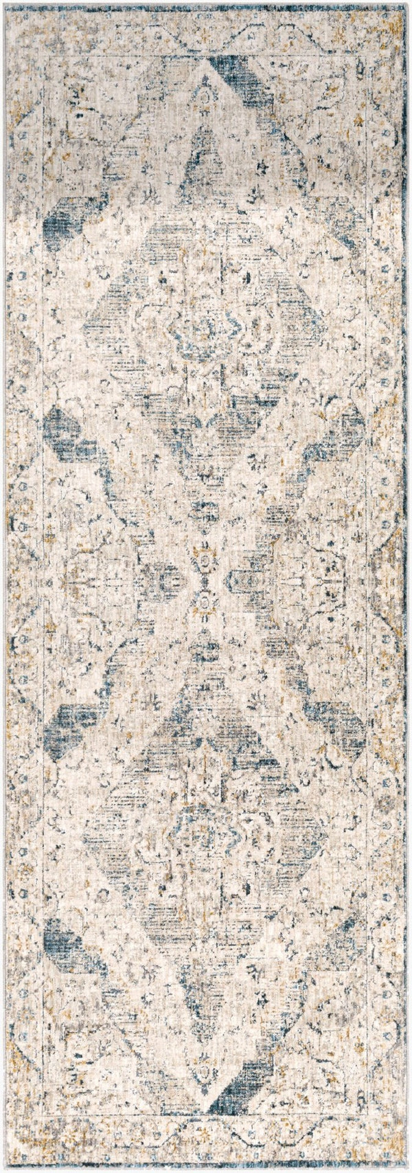 Livabliss Cardiff Medallion Area Rug Turkey Woven Polyester Medium Pile Living Dining Room Medium Gray, Mu 2'7" x 10' CDF2303-2710