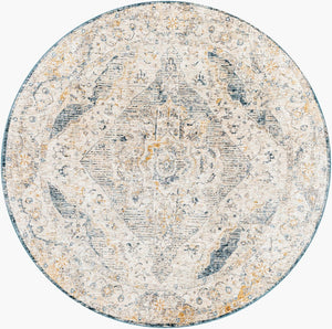 Livabliss Cardiff Medallion Area Rug Turkey Woven Polyester Medium Pile Living Dining Room Medium Gray, Mu 5'3" x 5'3" CDF2303-53RD