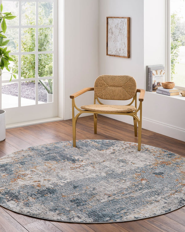 Livabliss Cardiff Machine Woven Polyester Area Rug with High Low Pile for Modern Living Rooms Medium Gray, Mu 5'3" x 5'3" CDF2305-53RD