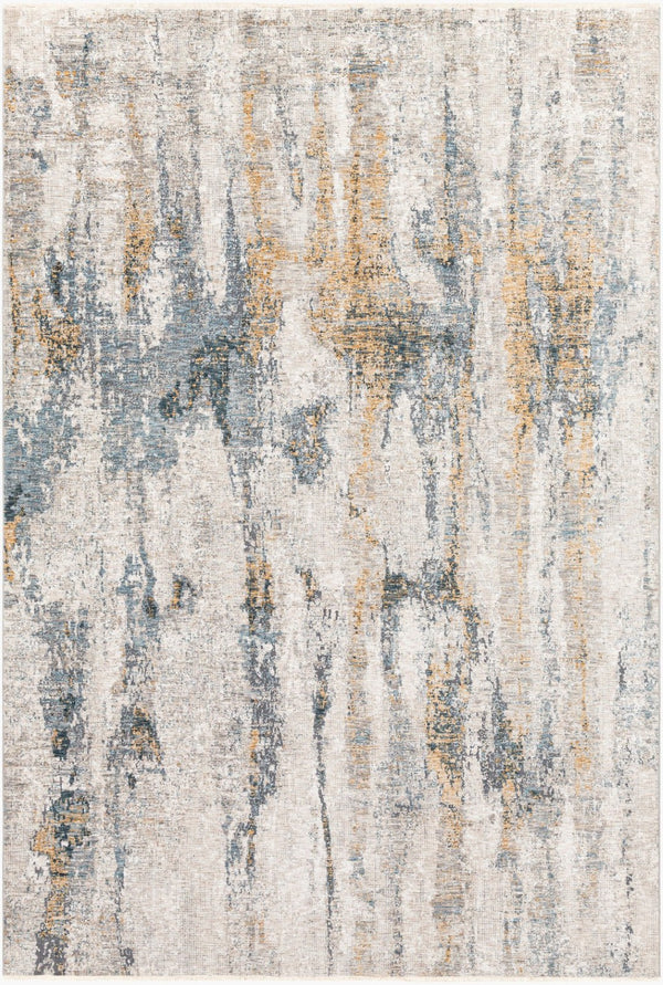 Livabliss Cardiff Geometric Area Rug Mid-century Modern Polyester Pile with Fringe for Living Room Medium Gray, Mu 6'7" x 9'6" CDF2306-6796