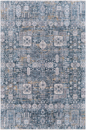 Livabliss Cardiff Traditional Fringe Area Rug Turkey Woven Polyester for Dining Living Rooms Blue, Deep Teal 2'7" x 3'11" CDF2309-274