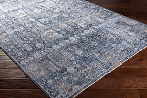 Livabliss Cardiff Traditional Fringe Area Rug Turkey Woven Polyester for Dining Living Rooms Blue, Deep Teal 2'7" x 3'11" CDF2309-274