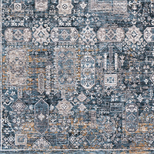 Livabliss Cardiff Traditional Fringe Area Rug Turkey Woven Polyester for Dining Living Rooms Blue, Deep Teal 2'7" x 3'11" CDF2309-274
