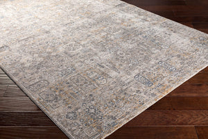Livabliss Cardiff Medallion Area Rug Turkish Woven Polyester with Fringe for Large Living Rooms Charcoal, Light 6'7" x 6'7" CDF2310-67RD