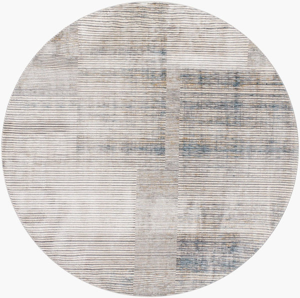 Livabliss Cardiff Polyester Area Rug with High Low Pile Texture for Large Living Rooms Light Beige, Cr 6'7" x 6'7" CDF2311-67RD