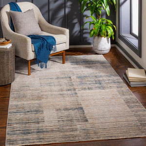 Livabliss Cardiff Polyester Area Rug with High Low Pile Texture for Large Living Rooms Light Beige, Cr 7'10" x 7'10" CDF2311-710RD