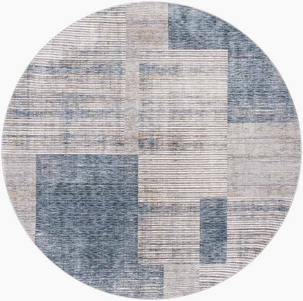 Livabliss Cardiff Fringe Border Area Rug Machine Woven Polyester for Living and Dining Rooms Teal, Medium Gr 6'7" x 6'7" CDF2312-67RD