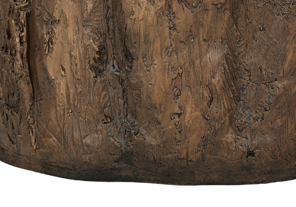 English Elm Accent Tree Stump Round Side Table Walnut Finish Organic Sculptural Indoor Outdoor Use B2710P461668
