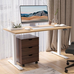 English Elm 3-drawer Rolling Wood File Cabinet with Locking Casters for Home Office Under Desk Brown T3623P434241
