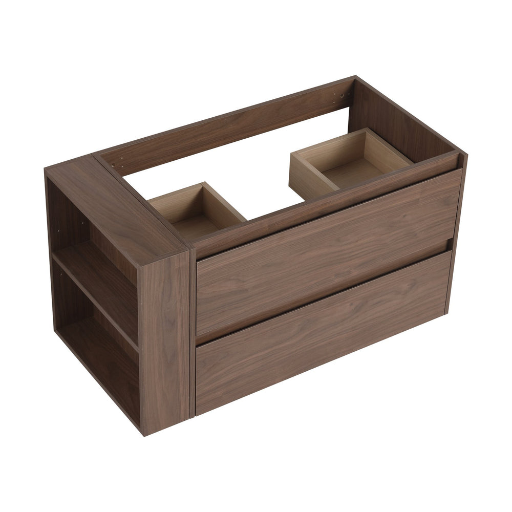 English Elm 36"Wall Modern Bathroom Vanity Cabinet with Adjustable Side Shelf, Soft-Close 2/3 Drawers, Water-Resist W999P168517