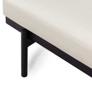 English Elm Christopher Knight Home® - Theo 2-Seater Sofa - Left Side: Modern Iron Frame, Teak Accents & Cream Water-Resistant Cushions 71399.00LCRM