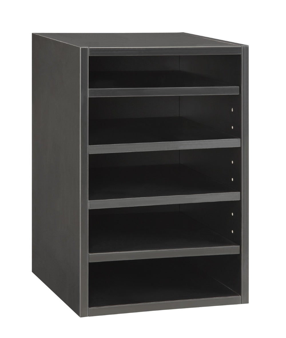 OSP Home Furnishings Napa Vertical Organizer Compact Storage Unit for Entryway Closet or Bedroom Spaces NAP-VO-BLK