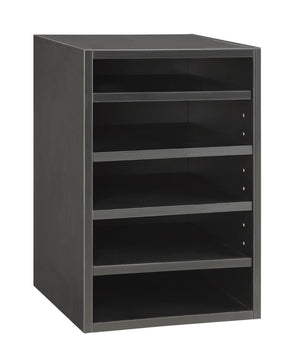 OSP Home Furnishings Napa Vertical Organizer Compact Storage Unit for Entryway Closet or Bedroom Spaces NAP-VO-BLK