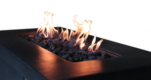 English Elm 24'' Concrete Propane/Natural Gas Outdoor Fire Pit Table with 50,000 BTU, Stainless Steel Burner, Weather-Resistant Charcoal B120P247489