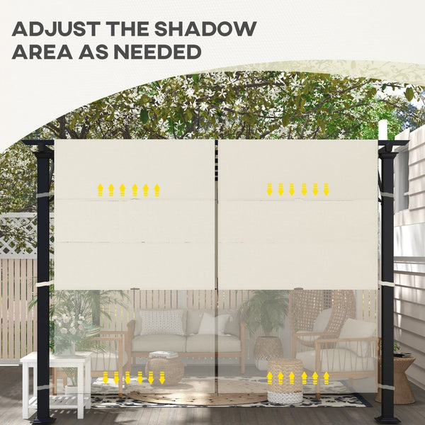 English Elm Outsunny 2 Pcs Pergola Canopy Replacement - Easy Install Uv-Resistant Shade Cover For Outdoor Spaces W2225P174224-GIGA