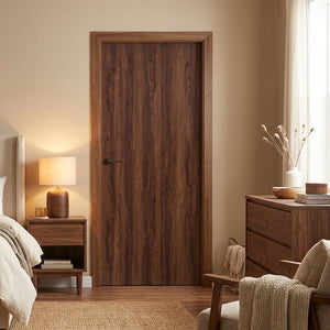 English Elm 30 in Walnut Grain Flush Interior Door Slab Hollow Core Mdf for Bedroom Closet B2763P486376