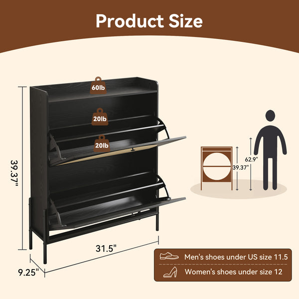 English Elm 2-drawer Rattan Front Shoe Cabinet Slim Entryway Organizer with Walnut Mdf Frame W5221P414214