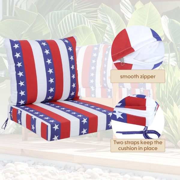 English Elm 24x24 Outdoor Deep Seat Cushion Set Waterproof Uv Resistant Foam Patio Comfort W419P290470