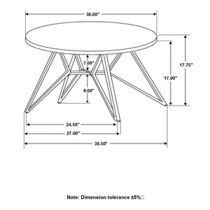 English Elm Travis Cement & Gunmetal Round Top Coffee Table — Industrial Minimalist 36" Modern Accent Table B062P333449