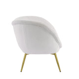 Christopher Knight Home® - Noble House - - Modern Accent Chair For Living Room, Lounge Chair For Bedroom With Gold Metal Legs, Vanity Chair For Makeup Room, Teddy Velvet, Cream White