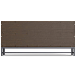 English Elm Banting Solid Rubberwood Low Wide Bookcase in Walnut Brown with Graphite Metal Frame, 4 Open Shelves, 64" W, Anti-Tip Protection B136P238608