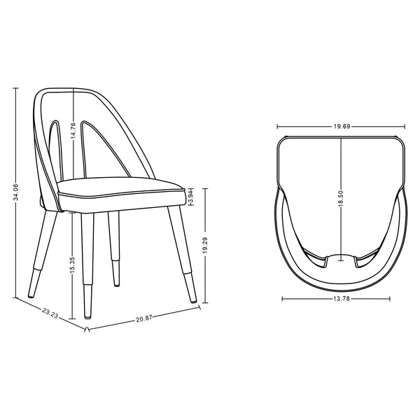 English Elm Neda Upholstered Velvet Dining Chair Olive Green – Solid Elm Frame, Gold-Tip Legs, High-Density Foam Comfort B365P397695