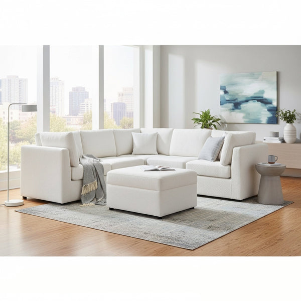 English Elm Chauncy Modular Six Piece Sectional with Storage Ottoman and Performance Fabric B050S00034
