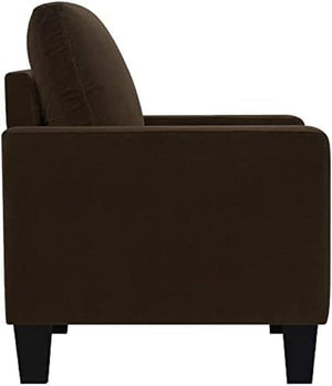 English Elm 1pc Mid-century Modern Accent Chair Microfiber Upholstery Tapered Legs Cozy Seating Brown B011P201578